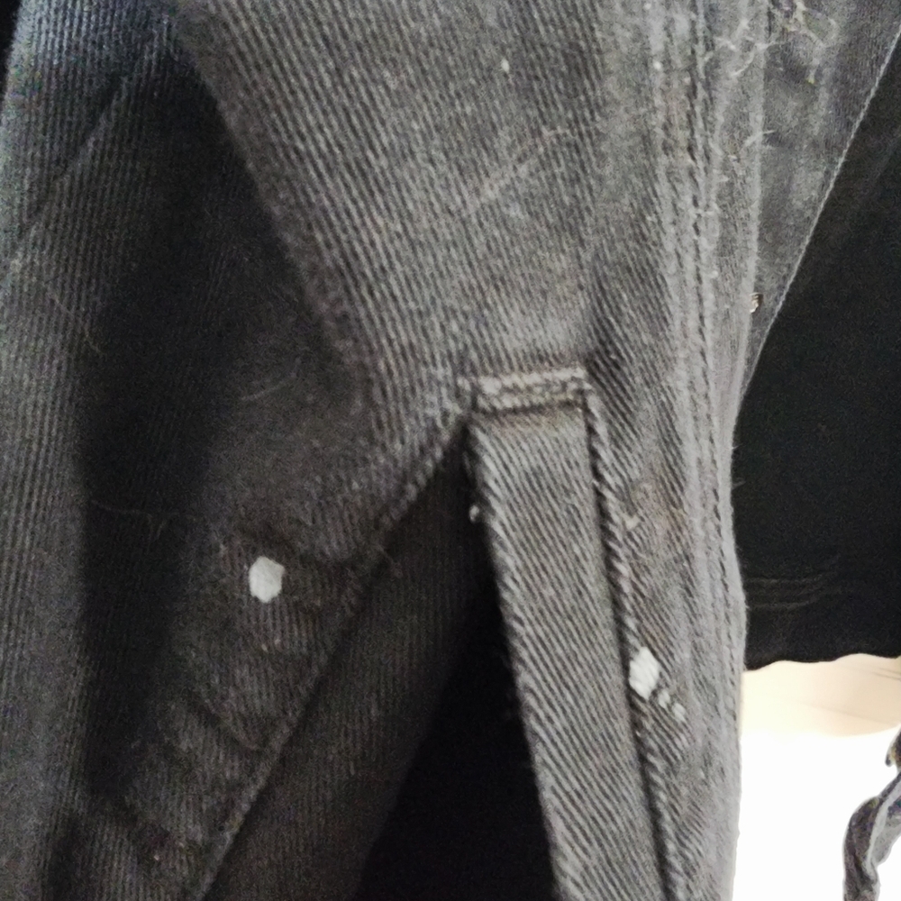 R3BEL Black Denim‎ Skeleton Arm Jacket Distressed Large Unisex - Picture 10 of 16